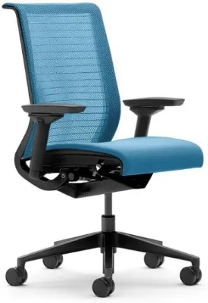 Steelcase Think Chair, Blue Jay 3D Knit Back with Blue Jay Fabric Seat