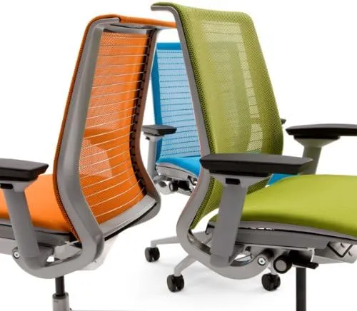 Steelcase Think Chair, Blue Jay 3D Knit Back with Blue Jay Fabric Seat