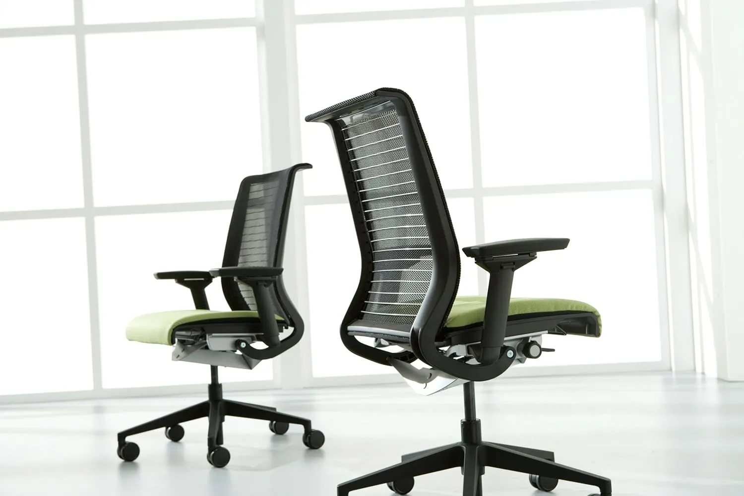 Steelcase Think Chair, Licorice 3D Knit with Barley Fabric Seat