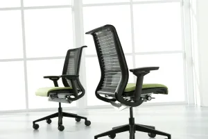 Steelcase Think Chair, Licorice 3D Knit with Barley Fabric Seat