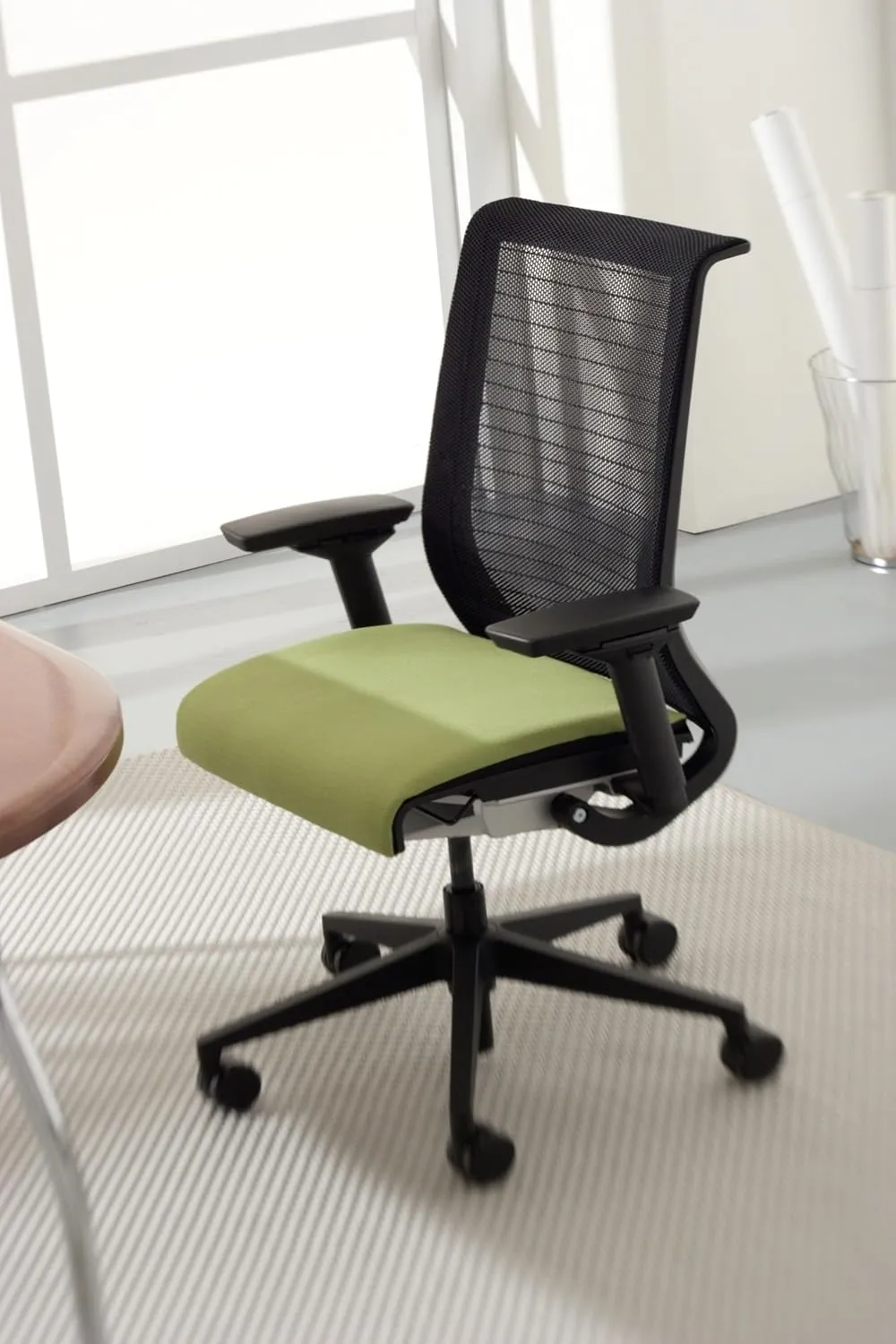 Steelcase Think Chair, Licorice 3D Knit with Barley Fabric Seat