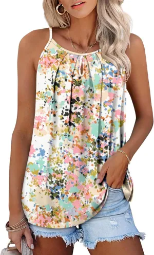 StunShow Tank Top for Women Halter Top Shirt Tie Back Sleeveless Tops Summer Shirts High Neck Basic Casual