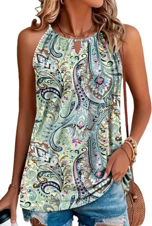 StunShow Tank Top for Women Halter Top Shirt Tie Back Sleeveless Tops Summer Shirts High Neck Basic Casual