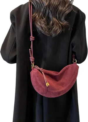 Suede Tote Bag for Women,Womens Purse Slouchy Hobo Handbag,Suede Shoulder Bag Fall Purses Work Handbag