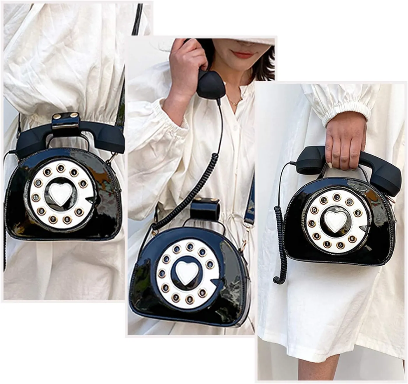 SUKUTU Telephone Shaped Purse Shoulder Crossbody Tote Bags Women Retro Phone Top-Handle Handbags for Girls