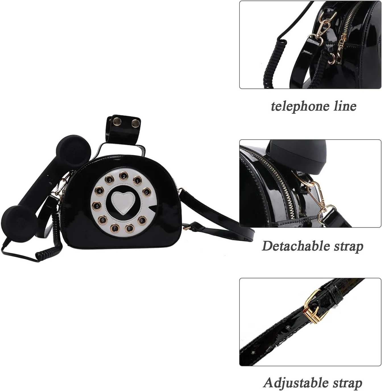 SUKUTU Telephone Shaped Purse Shoulder Crossbody Tote Bags Women Retro Phone Top-Handle Handbags for Girls