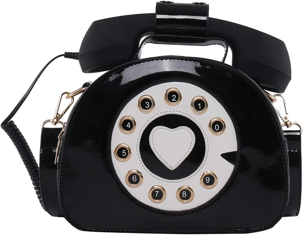 SUKUTU Telephone Shaped Purse Shoulder Crossbody Tote Bags Women Retro Phone Top-Handle Handbags for Girls