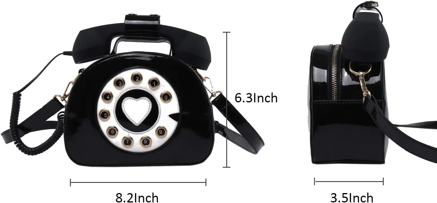 SUKUTU Telephone Shaped Purse Shoulder Crossbody Tote Bags Women Retro Phone Top-Handle Handbags for Girls