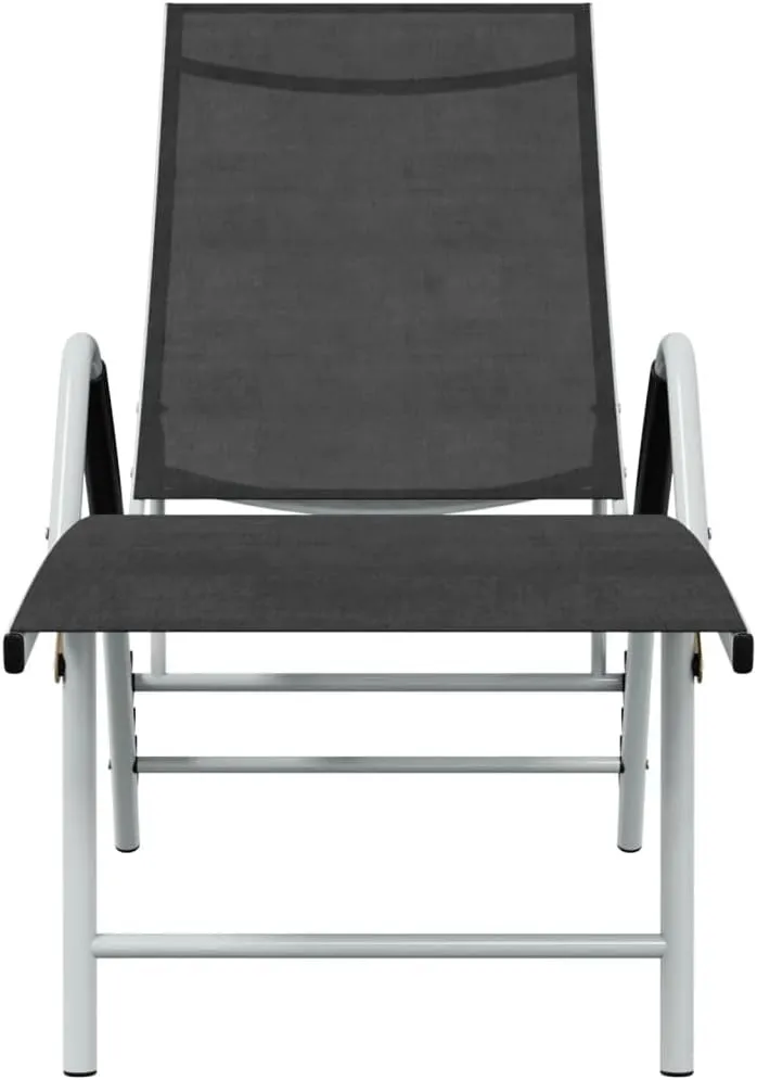 Sun Lounger Textilene and Aluminum Blackoutdoor Lounge Chairs Tanning Chair Camping Chairs Recliner chairSuitable for Gardens, courtyards