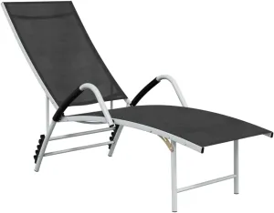 Sun Lounger Textilene and Aluminum Blackoutdoor Lounge Chairs Tanning Chair Camping Chairs Recliner chairSuitable for Gardens, courtyards