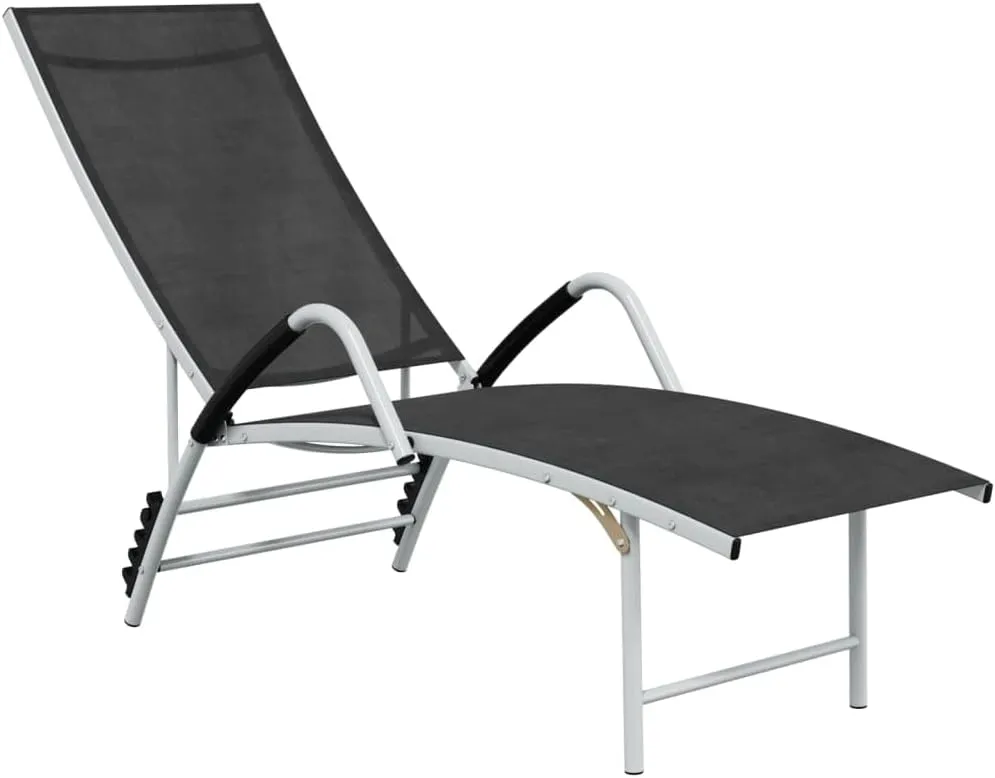 Sun Lounger Textilene and Aluminum Blackoutdoor Lounge Chairs Tanning Chair Camping Chairs Recliner chairSuitable for Gardens, courtyards