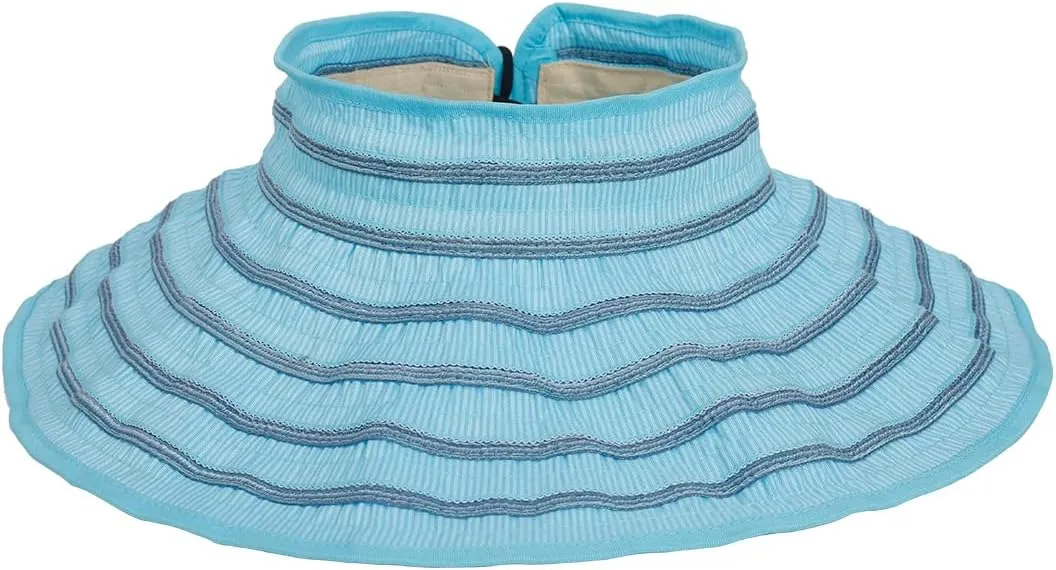 Sun Visor for Women Summer UV Protection Wide Brim Roll Up Beach Hat Adjustable Topless Hats