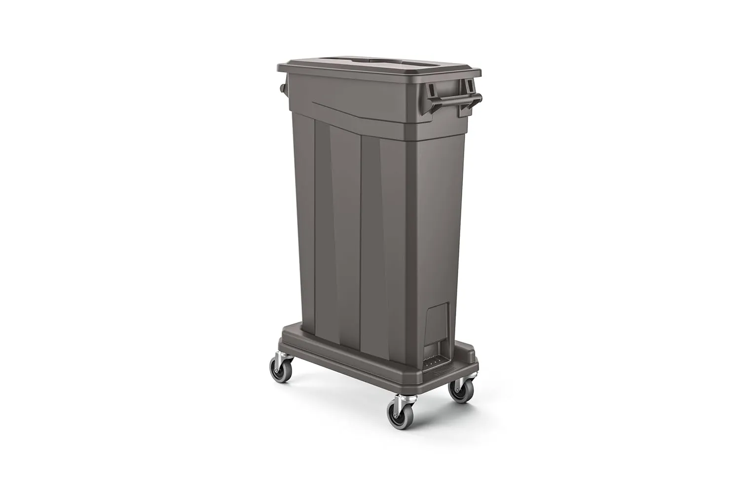 Suncast Commercial TCNH2030 Narrow Trash Can With Handles, 30.00" Height x 11.08" Width, 23 gal Capacity, Gray