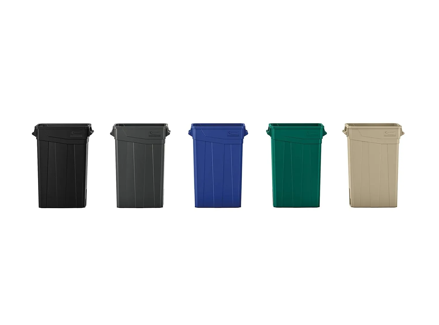 Suncast Commercial TCNH2030 Narrow Trash Can With Handles, 30.00" Height x 11.08" Width, 23 gal Capacity, Gray