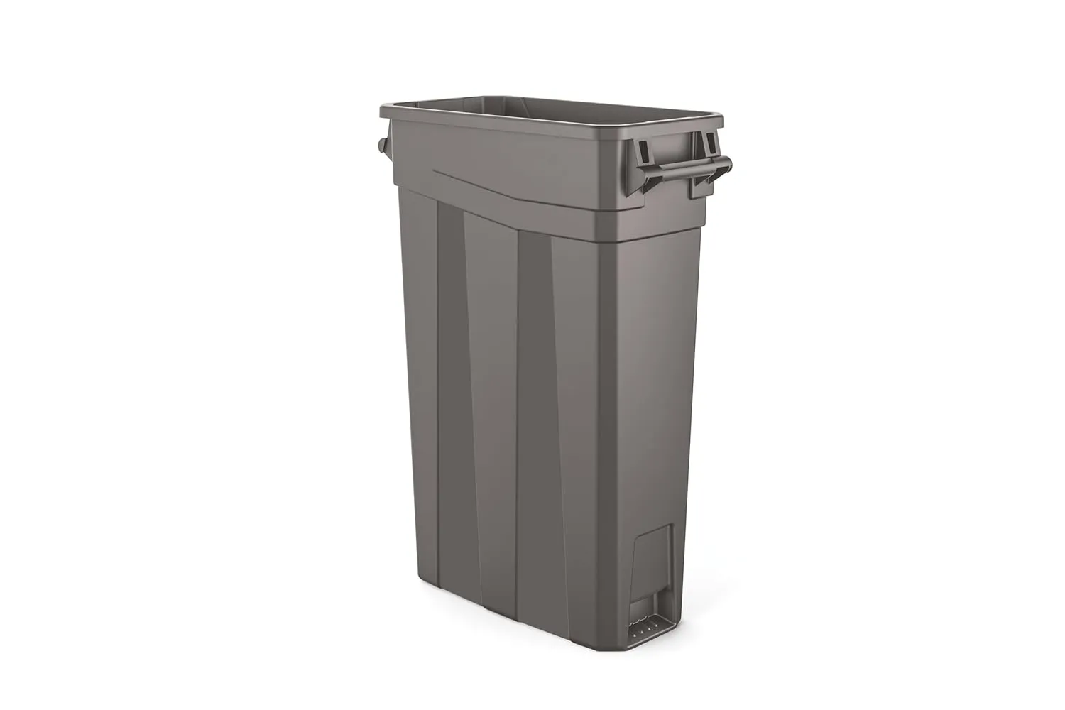Suncast Commercial TCNH2030 Narrow Trash Can With Handles, 30.00" Height x 11.08" Width, 23 gal Capacity, Gray