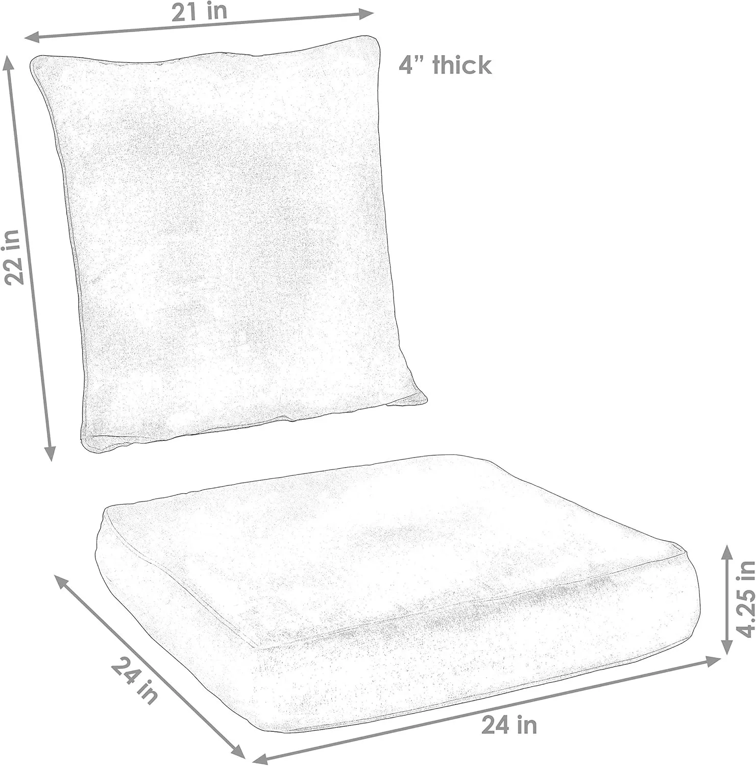 Sunnydaze 2-Piece Outdoor Back and Seat Cushion Set for Deep Seating Patio Chair - Red