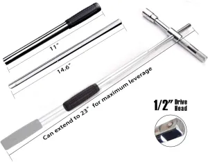 Sutekus Universal Extended Lug Wrench Tire Iron Lugnut Wrench Set Heavy Duty Socket Wrench with Storage Bag