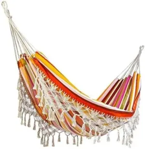 Swings Seats Double Deluxe Hammock, 2 Person Swing Mesh Chair, Handcrafted Bohemian Large Brazilian Lace Fringe for Beach, Patio, Bedroom, Terrace Play Set Swings (Color : 3)