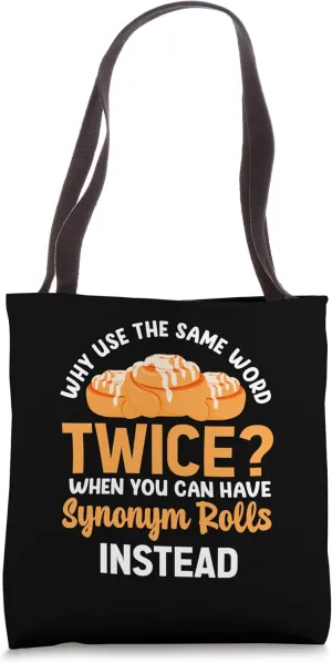 Synonym Rolls Grammar Cinnamon Roll Bread English Teacher Tote Bag