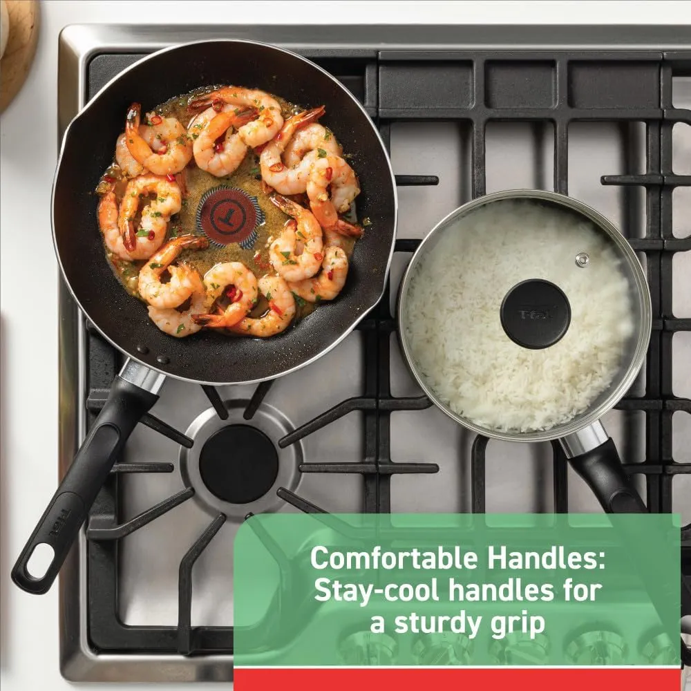 T-fal Initiatives Nonstick Stockpot 8 Quart Oven Safe 350F Cookware, Pots and Pans, Dishwasher Safe Black