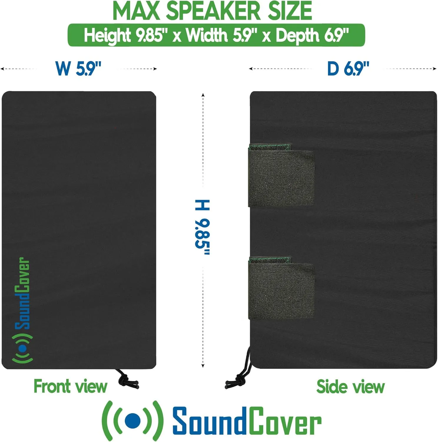 The Original Light Outdoor Speaker Covers for C-Bracket Mounted Speakers – Premium 210T Polyester with Silver UV Protective Coating – Water-Resistant, All-Weather Protection – Small Size (Set of 2)