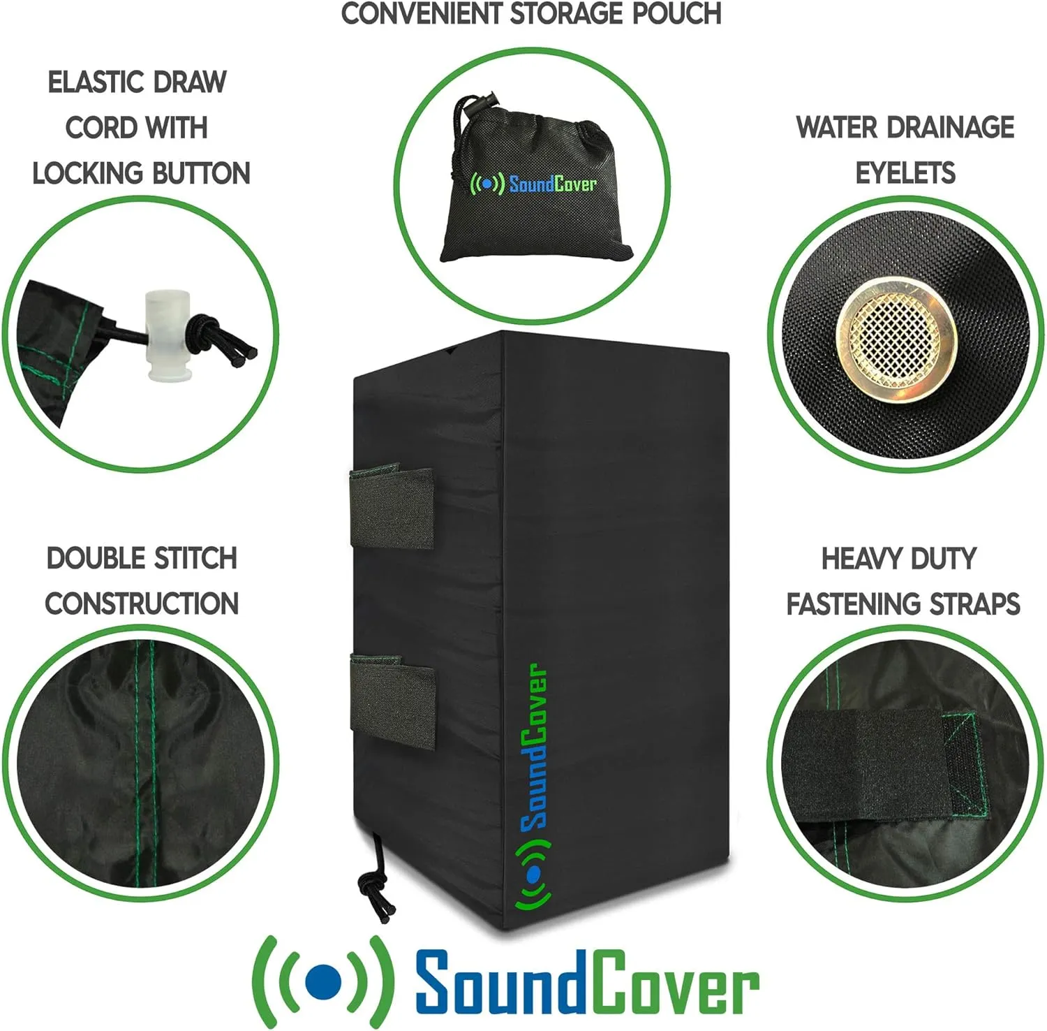 The Original Light Outdoor Speaker Covers for C-Bracket Mounted Speakers – Premium 210T Polyester with Silver UV Protective Coating – Water-Resistant, All-Weather Protection – Small Size (Set of 2)