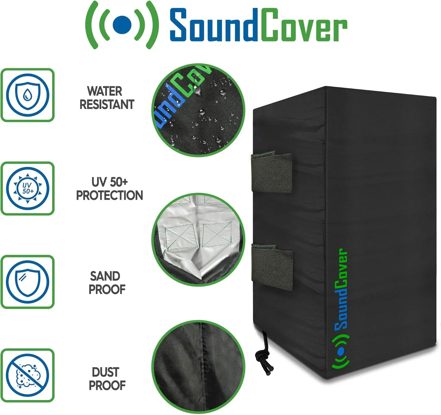 The Original Light Outdoor Speaker Covers for C-Bracket Mounted Speakers – Premium 210T Polyester with Silver UV Protective Coating – Water-Resistant, All-Weather Protection – Small Size (Set of 2)