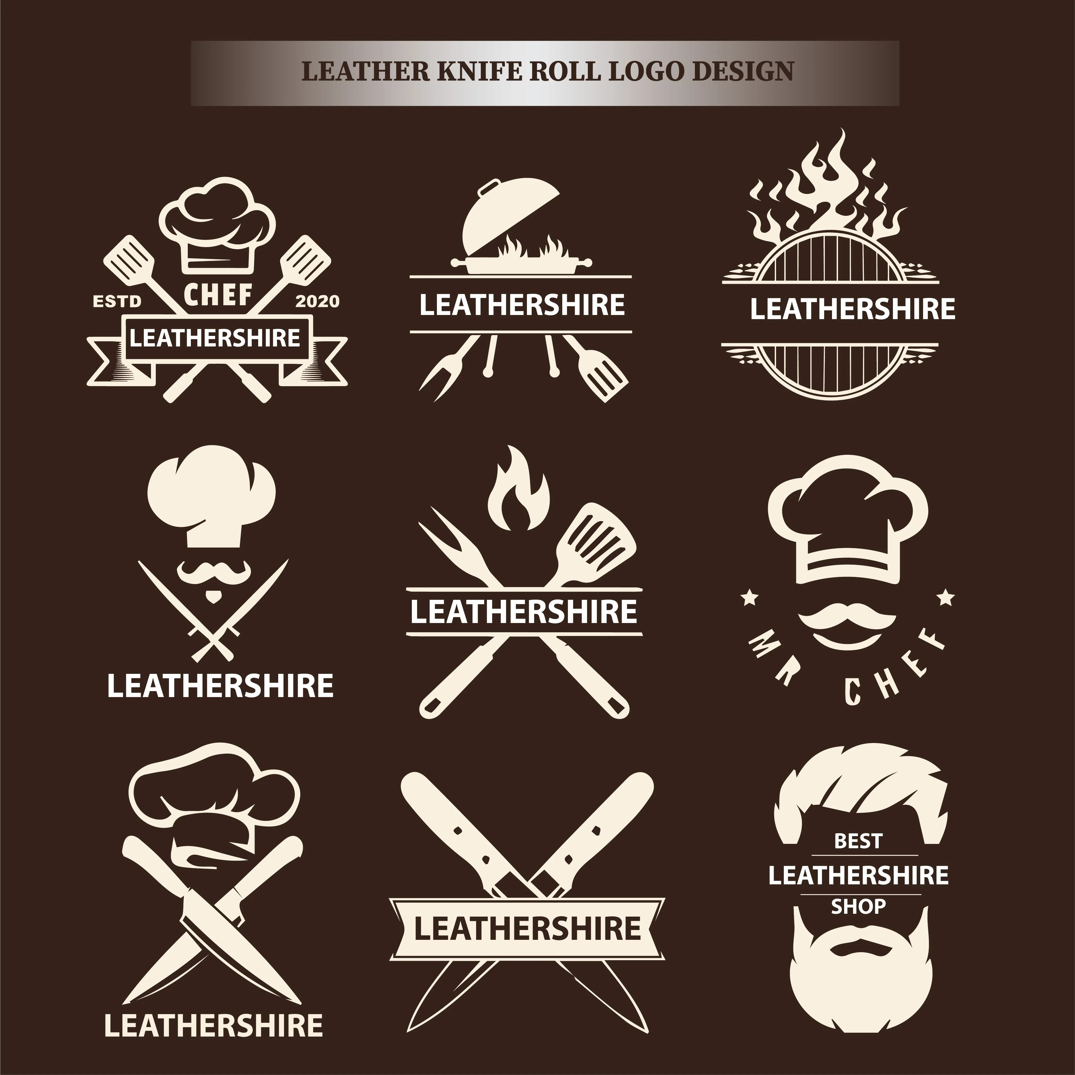The Warwickshire Handmade Dark Brown Leather Chef Roll
