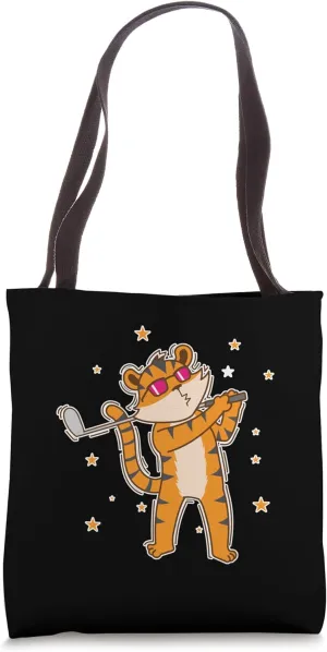 Tiger Golfing Tote Bag