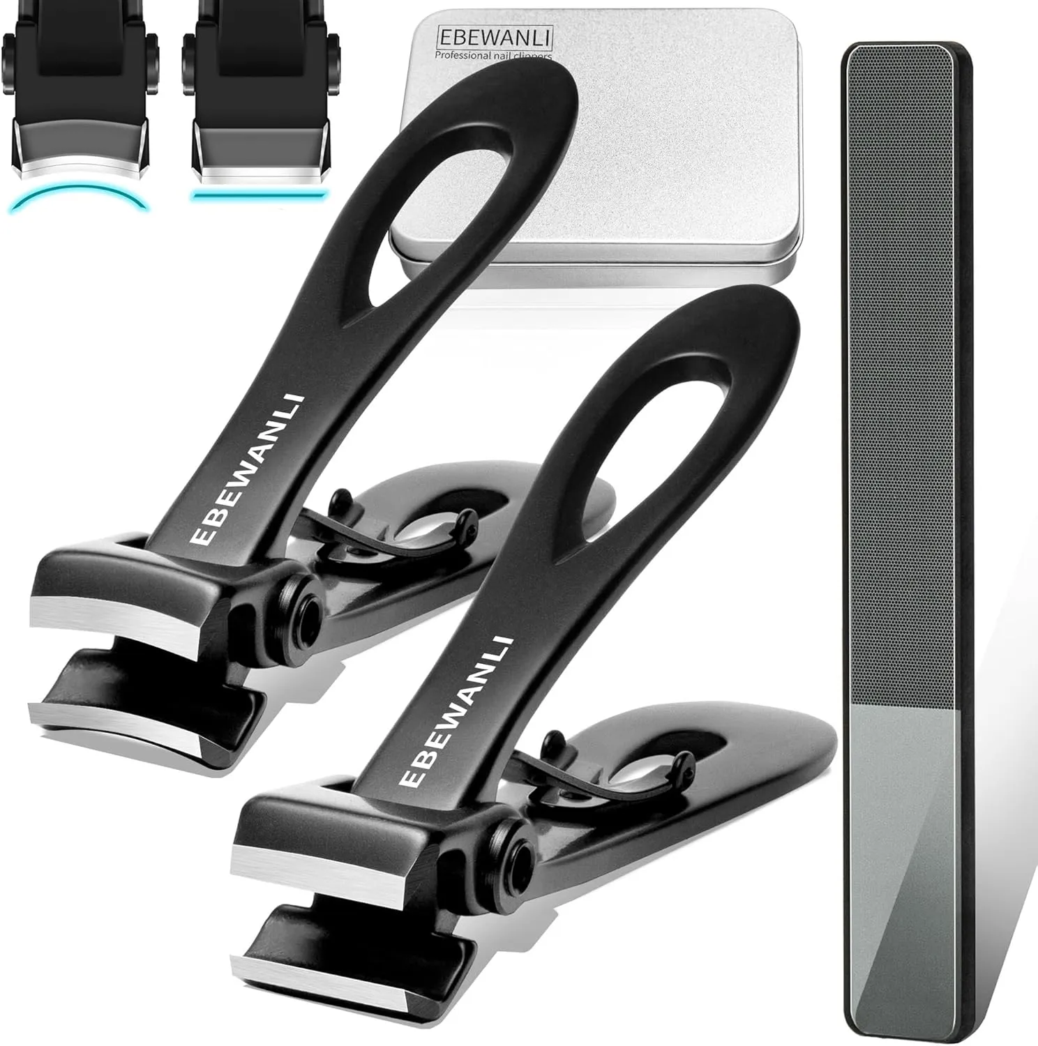 Toe Nail Clippers for Men, Wide Jaw Toe Nail Clippers for Thick Nails for Seniors, Women, Heavy Duty Toenail Clippers for Thick Toenails, Straight Nail Clipper and Curved Nail Clipper Set