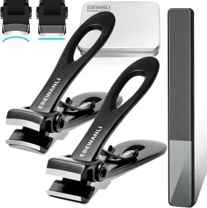 Toe Nail Clippers for Men, Wide Jaw Toe Nail Clippers for Thick Nails for Seniors, Women, Heavy Duty Toenail Clippers for Thick Toenails, Straight Nail Clipper and Curved Nail Clipper Set