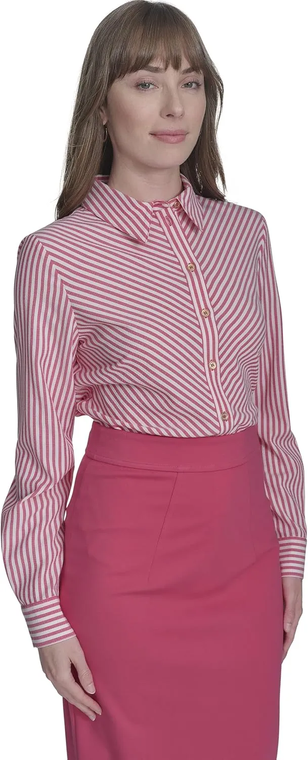 Tommy Hilfiger Women's Long Sleeve Button Up Collared Shirt