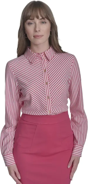 Tommy Hilfiger Women's Long Sleeve Button Up Collared Shirt