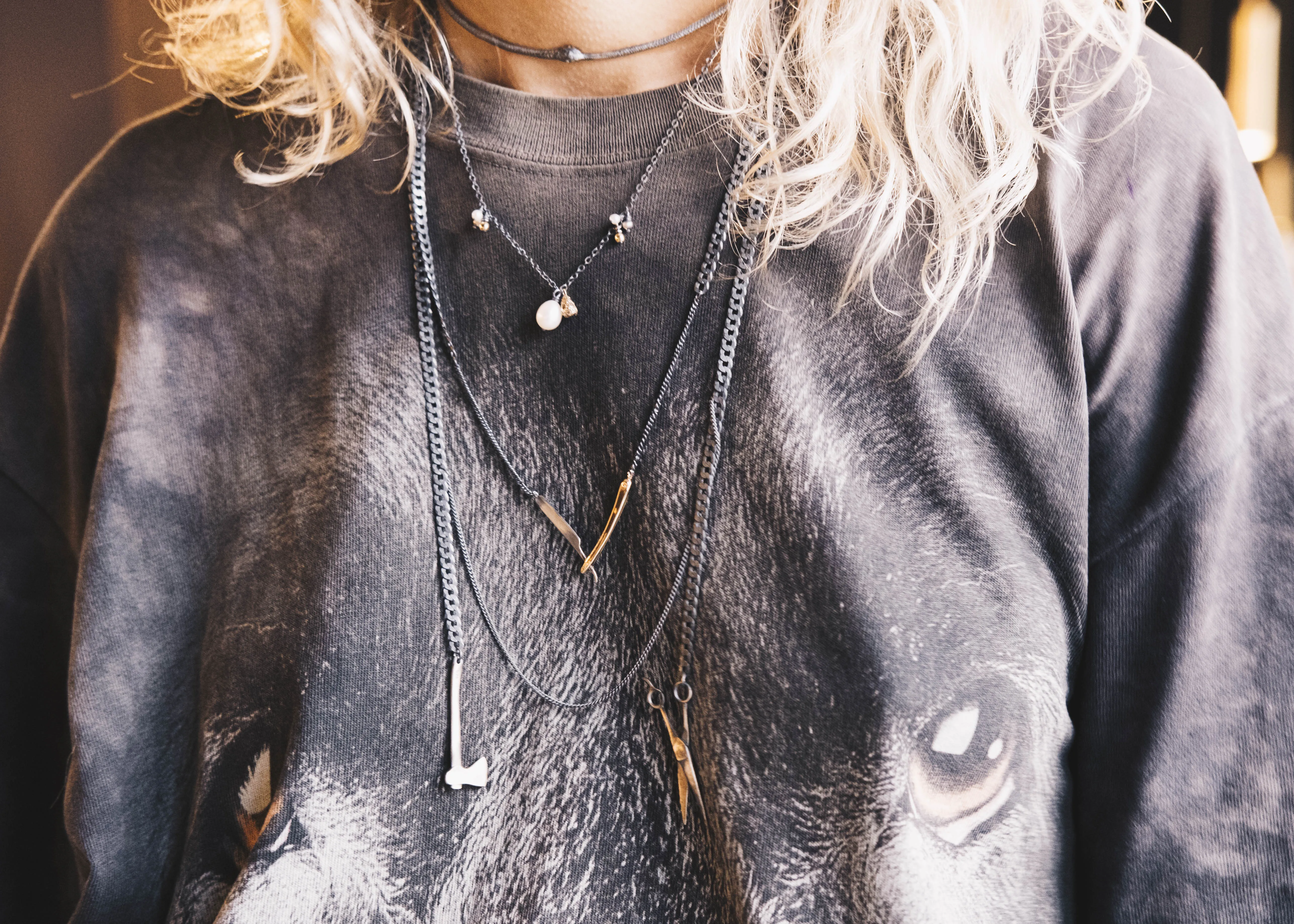 Tools - Axe and Scissor necklace