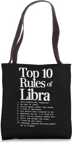 Top 10 Rules Libra Horoscope Birthday Tote Bag