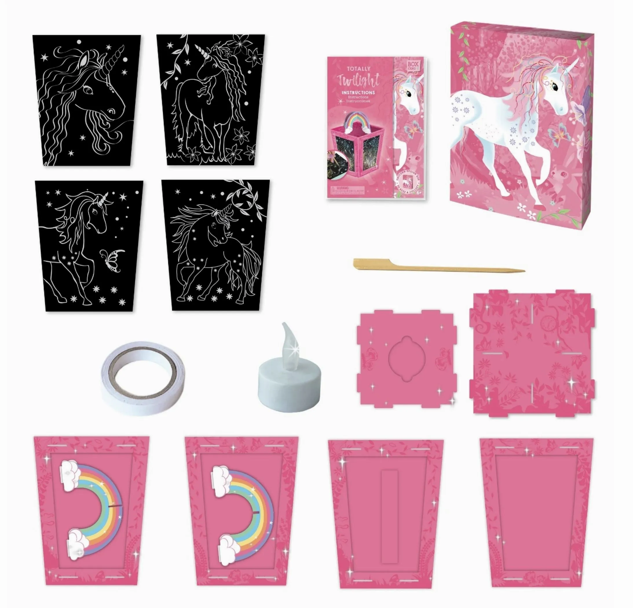 Totally Twilight Unicorn Lantern Scratch Art Set