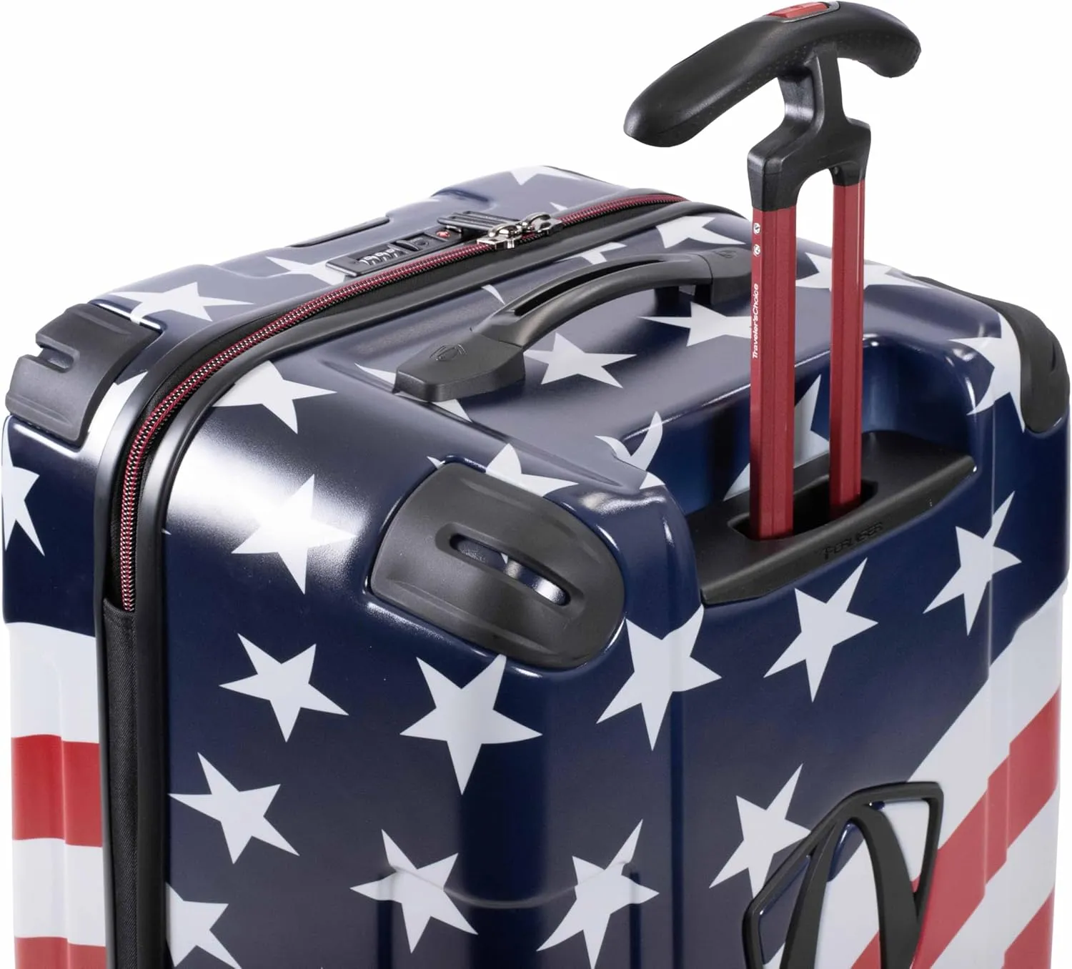 Traveler's Choice Maxporter II Hardside Polycarbonate Suitcase with Spinner Wheels, American Flag, 30" Trunk Luggage
