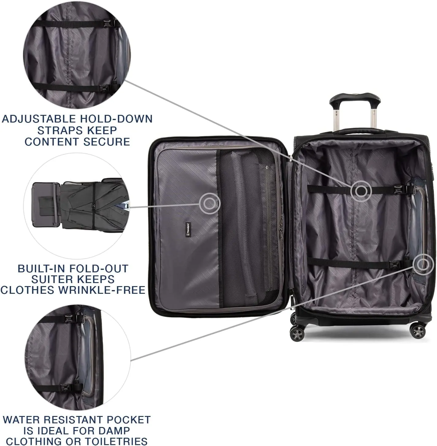 Travelpro Crew Versapack Softside Expandable 8 Spinner Wheel Checked Luggage, Men and Women, Jet Black, Checked Large 29-Inch