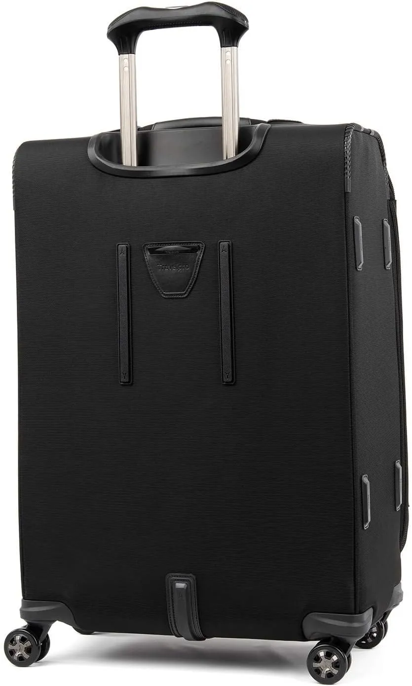 Travelpro Crew Versapack Softside Expandable 8 Spinner Wheel Checked Luggage, Men and Women, Jet Black, Checked Medium 25-Inch