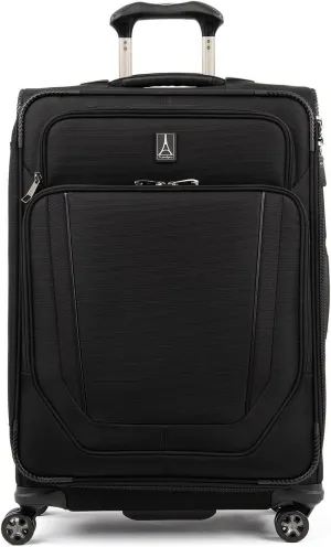 Travelpro Crew Versapack Softside Expandable 8 Spinner Wheel Checked Luggage, Men and Women, Jet Black, Checked Medium 25-Inch