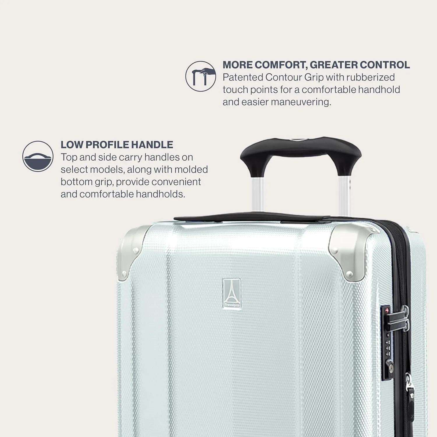 Travelpro Pathways 3 Hardside Expandable Luggage, 8 Spinner Wheels, Lightweight Hard Shell Suitcase, Cloud Grey, Carry On 21 Inch