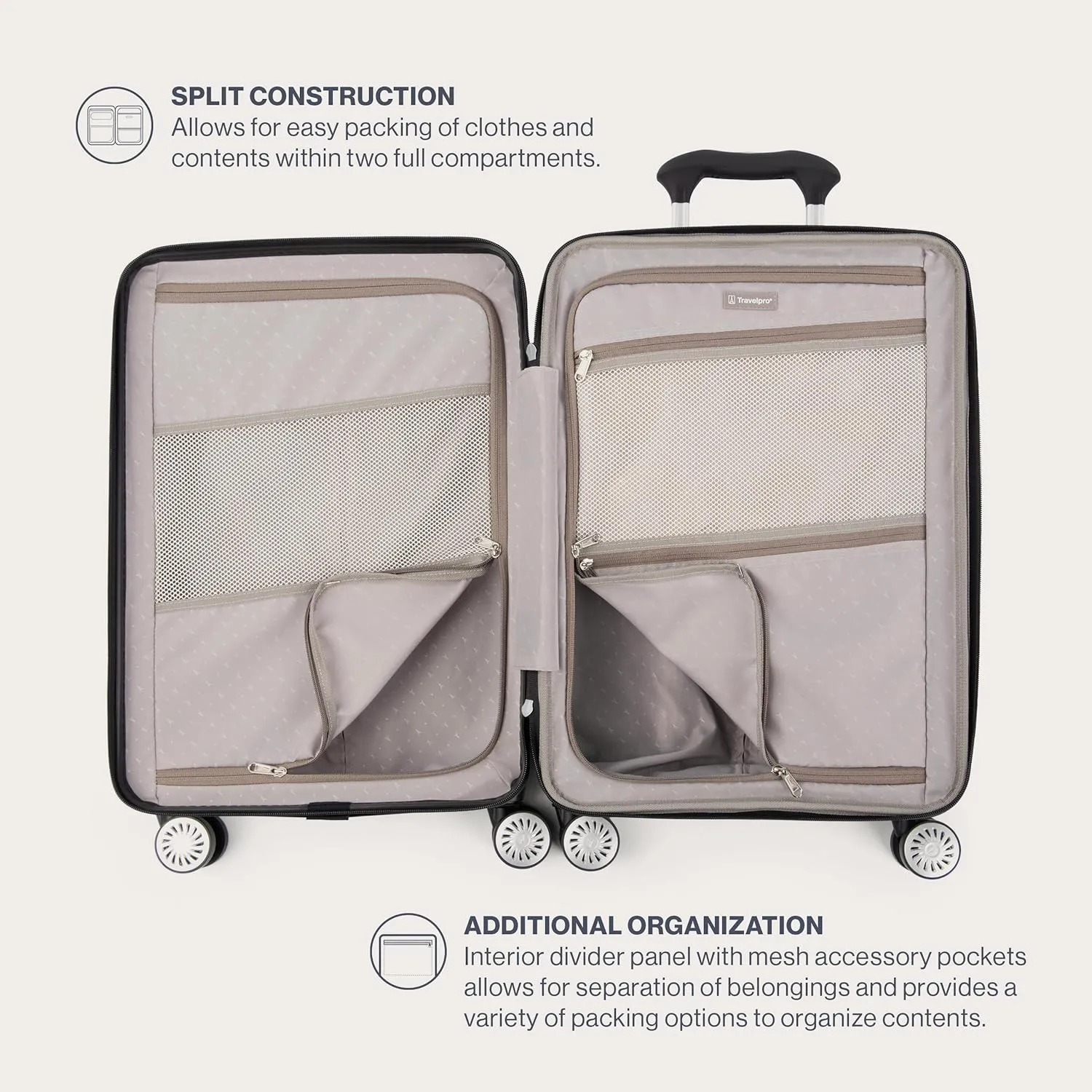 Travelpro Pathways 3 Hardside Expandable Luggage, 8 Spinner Wheels, Lightweight Hard Shell Suitcase, Cloud Grey, Carry On 21 Inch