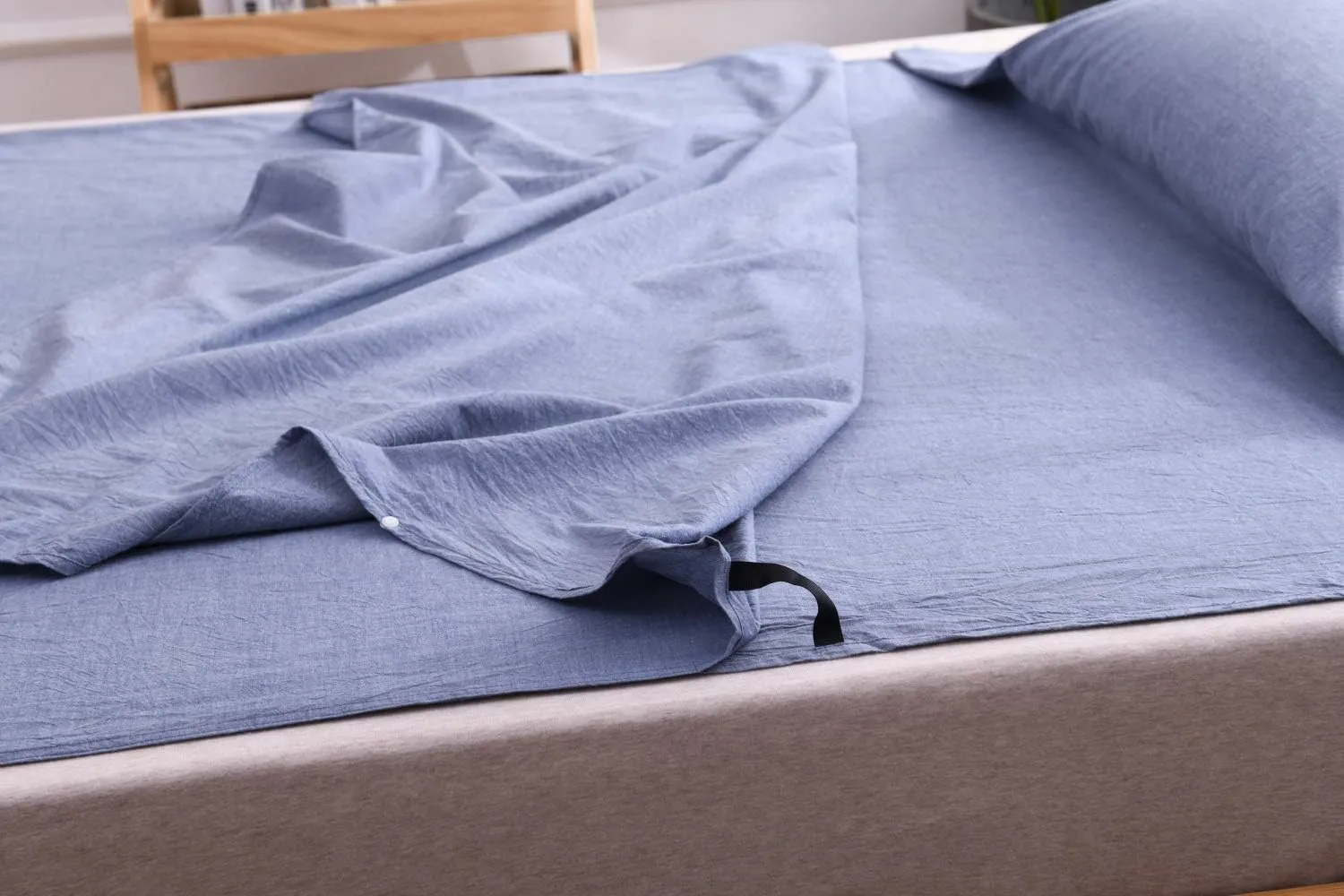 Travelux Hotel Camping Airbed Packable Travel Sheet Set with Carrying Bag, Full, Blue