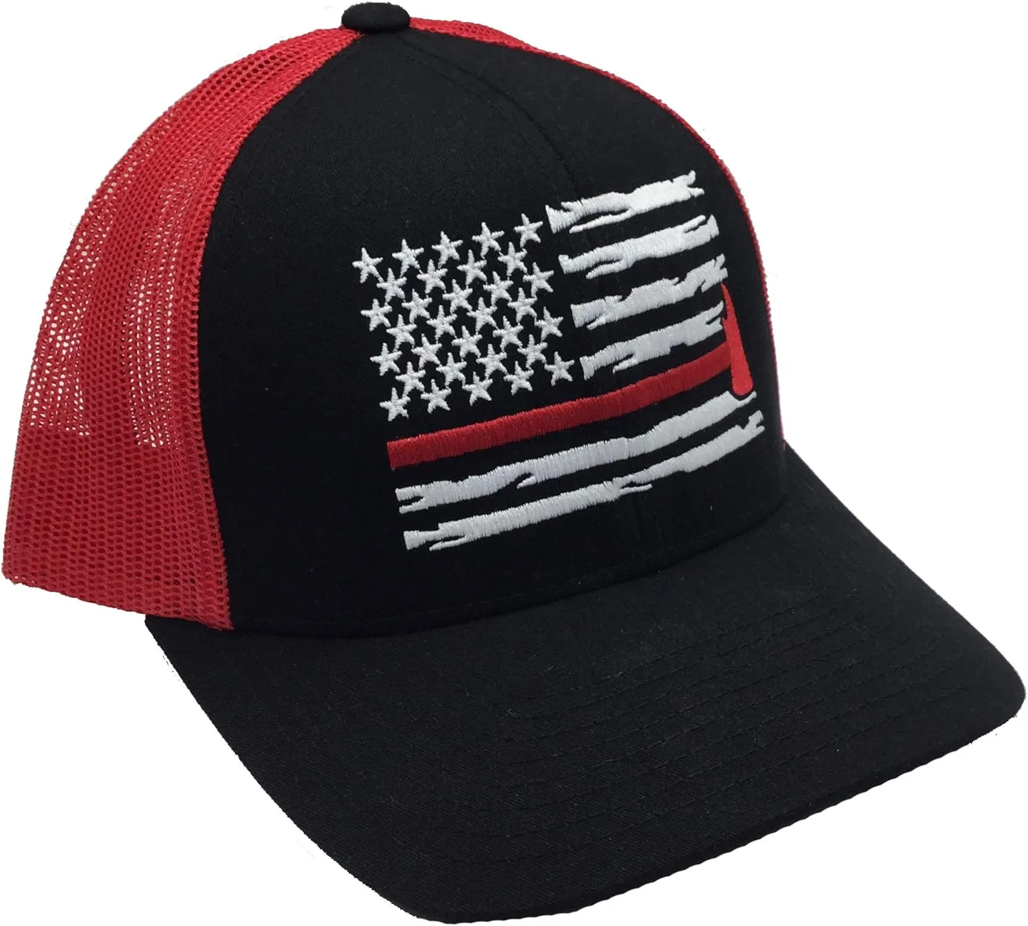 Trenz Shirt Company Firefighter Axe Flag Trucker Hat