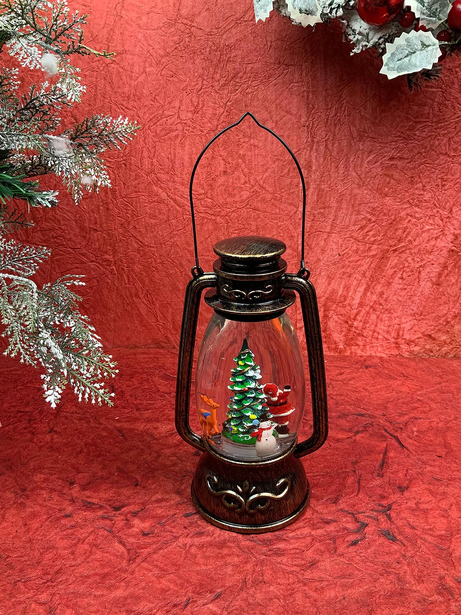 Trio Rotating Christmas Tree  Musical Glitter Water Light, Christmas Snow Lantern