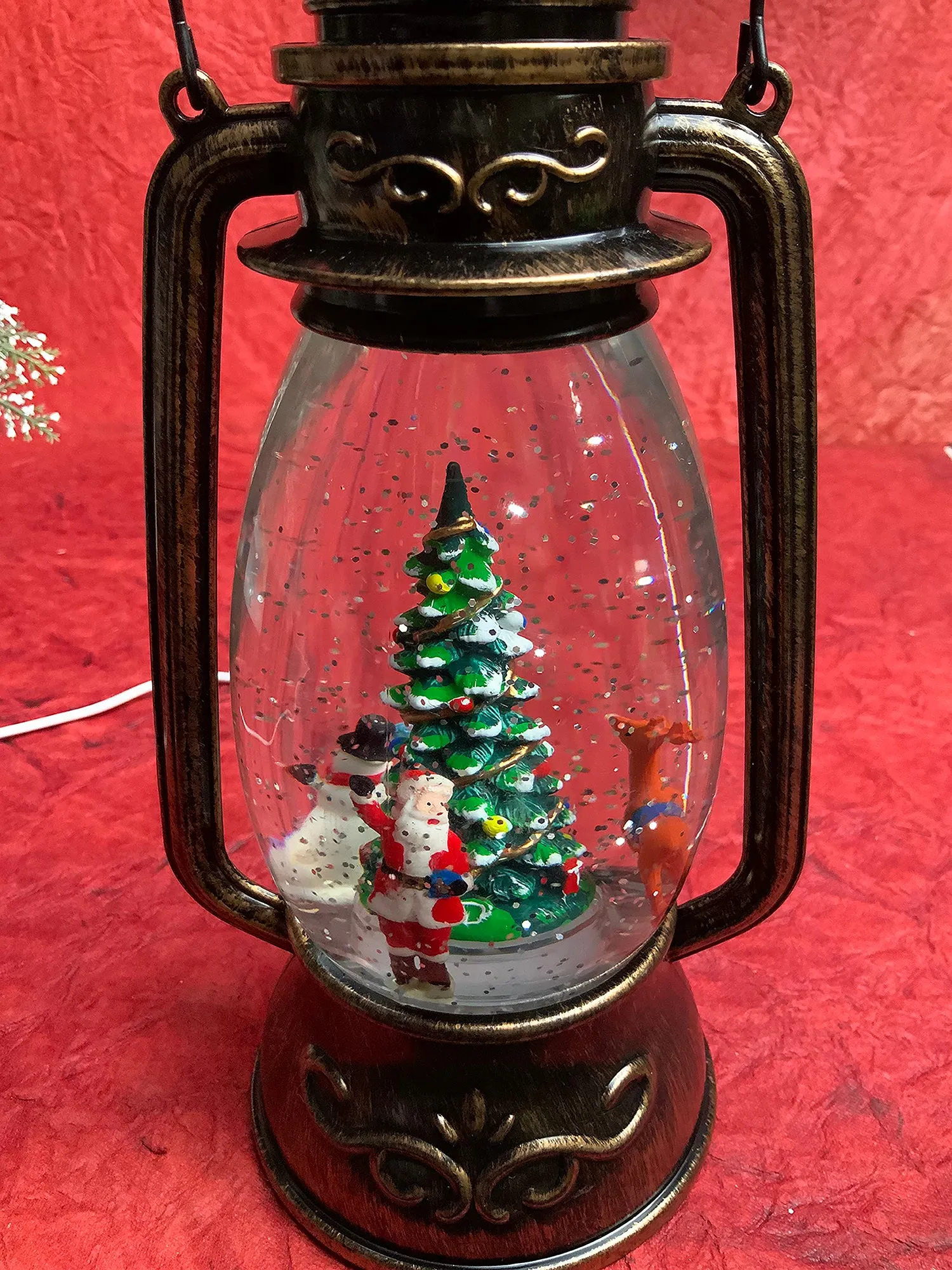 Trio Rotating Christmas Tree  Musical Glitter Water Light, Christmas Snow Lantern
