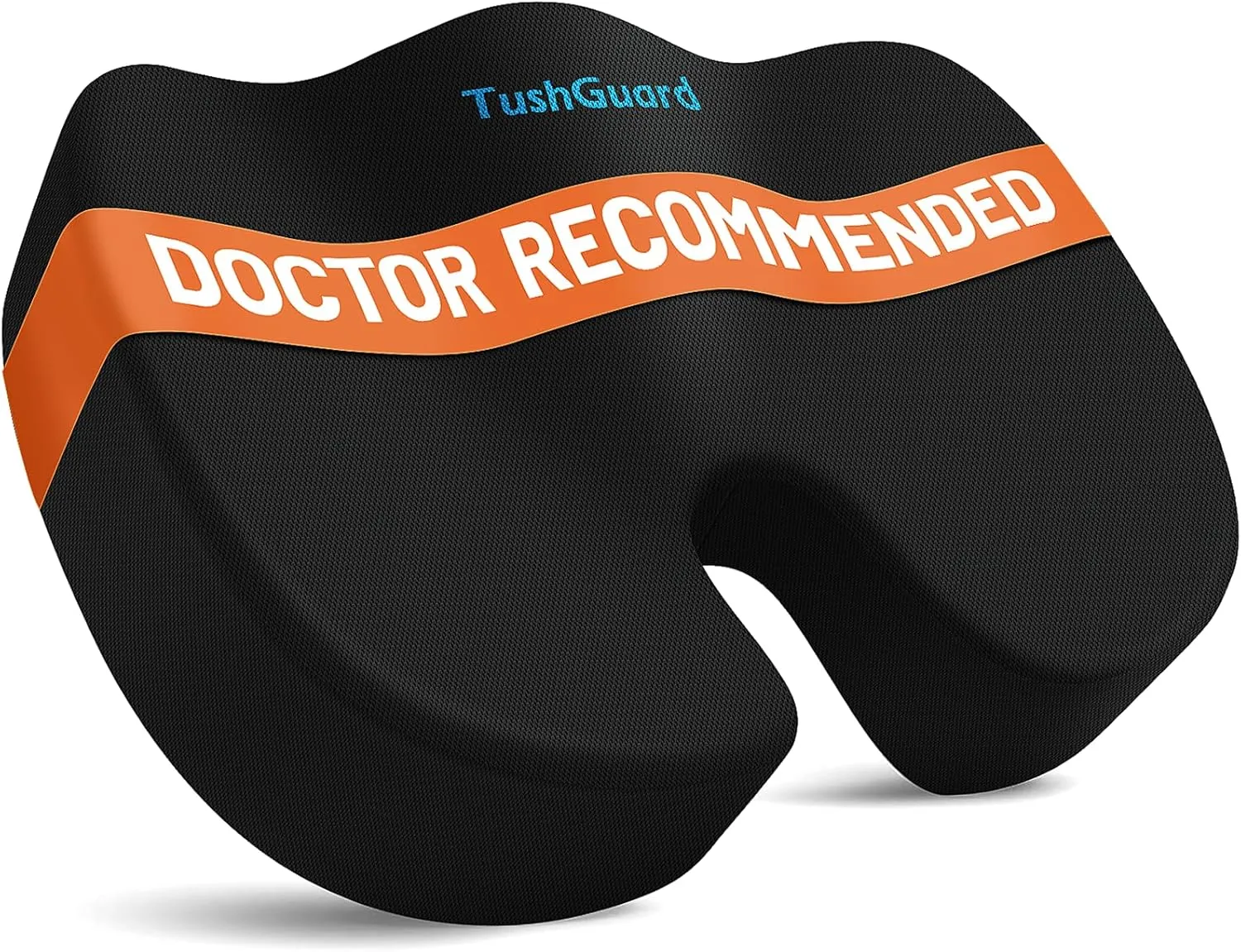 TushGuard Seat Cushion for Office Chair Memory Foam Non-Slip Desk Seat Cushion Back, Coccyx, Sciatica, Tailbone Pain Relief Butt Pillow for Office Chair, Car, Wheelchair, Black