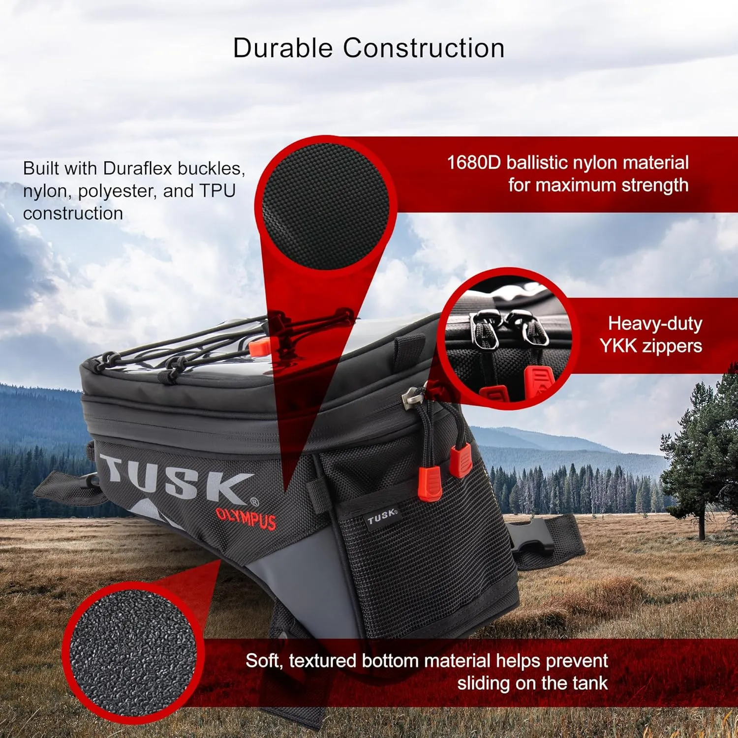 Tusk Olympus Adventure Motorcycle Tank Bag (Small)