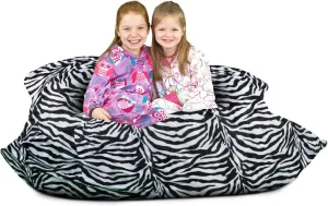 ULTIMATE SACK Bean Bag Floor Pillow, Oversize Bean Bag Pillow, Comfy Chair Bean Bag Couch Lounge Sofa Loveseat Furniture | Zebra Print Fur