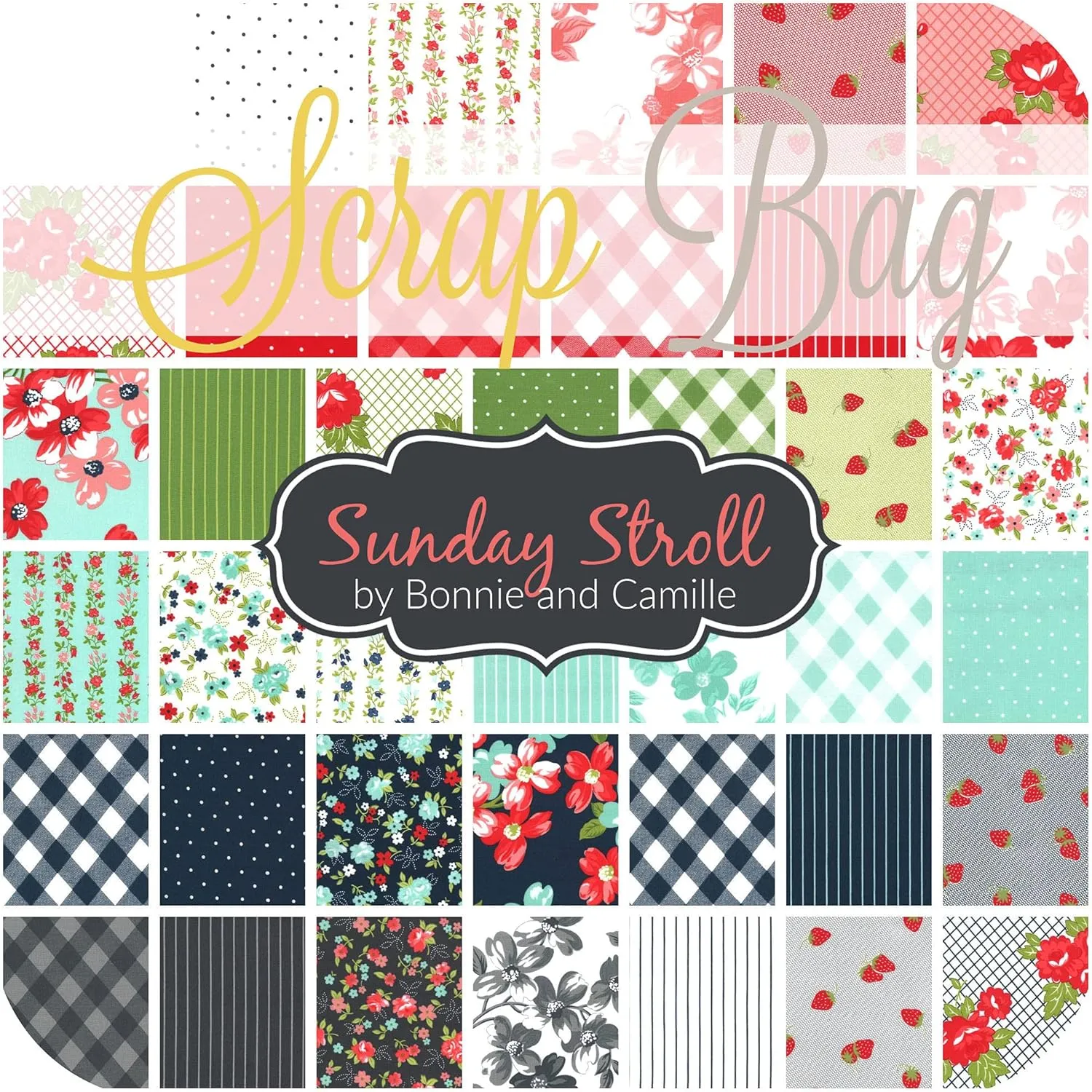 United Notions Sunday Stroll Scrap Bag (Approx 2 Yards) by Bonnie & Camille for Moda 2 Yards DIY Quilt Fabric